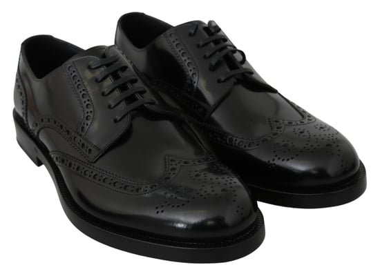 Dolce & Gabbana Schwarze Leder Derby Formelle Brogue-Schuhe - Image 4