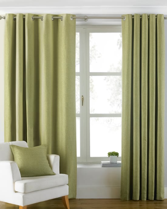 Atlantik Twill Gewebte Ösenvorhänge in Grün - Image 1