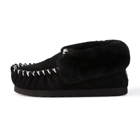 Aus Wooli "Waterloo" Australia Hand Stitched Womens Sheepskin Moccasin, Black