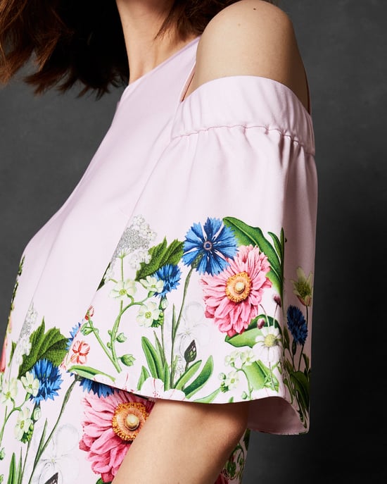 Ted Baker Beyaa Florence Cut Out Shoulder Top in Light Pink