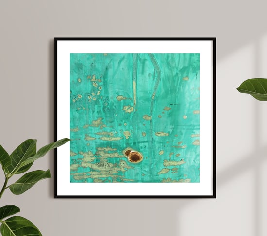 Blue Painted Metal Surface - Black frame