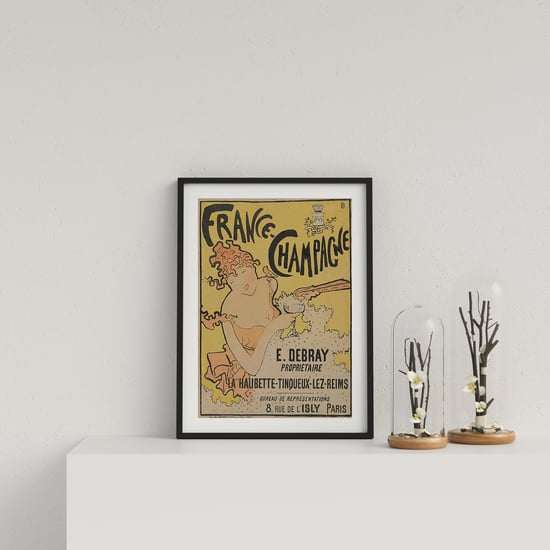 Vintage French Champagne Advert - Black frame