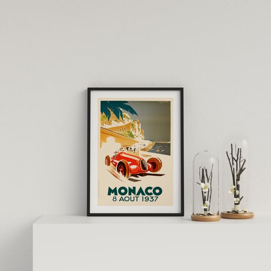 Retro Motor Racing Monaco GP 1931 - Black frame