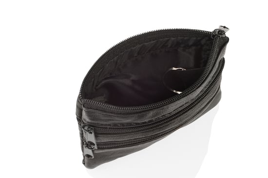 Woodland Leather Black Coin Purse Credit Card Holder