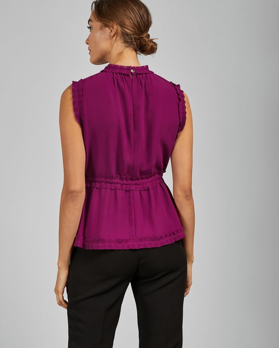 Top plissé à nouer à la taille rose foncé Brayla Ted Baker - Image 3