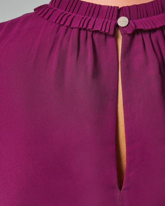 Top plissé à nouer à la taille rose foncé Brayla Ted Baker - Image 4