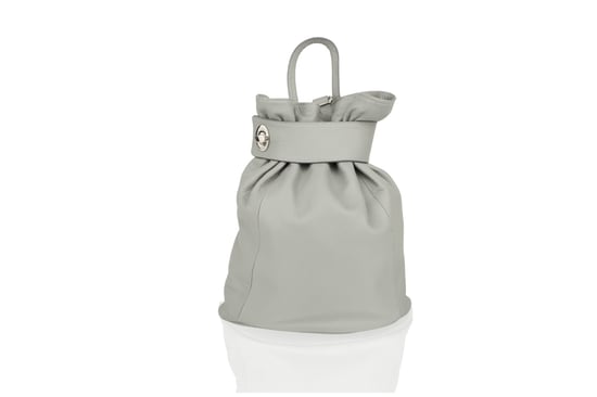 Woodland Leather Grey Medium Size Ruck Sack 12.0" Carry Handle Adjustable Straps