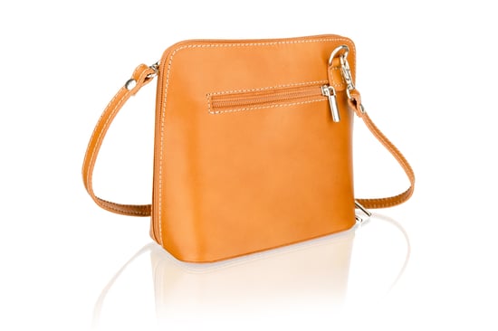 Woodland Leather Tan 6.0" Small Shoulder Bag, Open Central Zip, Removeable Adjustable Shoulder Strap
