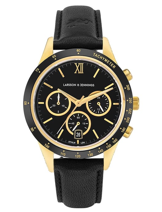 Rally Leather 39mm Gold Black