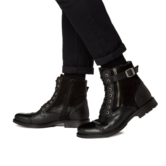 Dune Mens CLOVELAND Buckle Zip Detail Boots