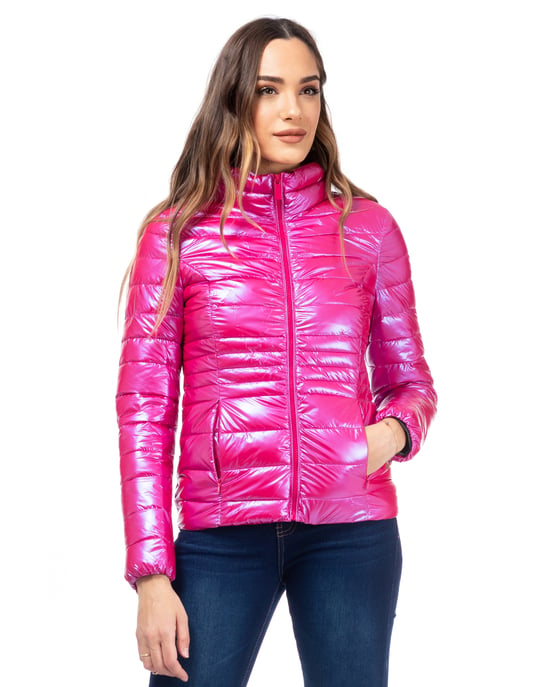 Short Metalic Anorack With Zipper Closure - Image 1