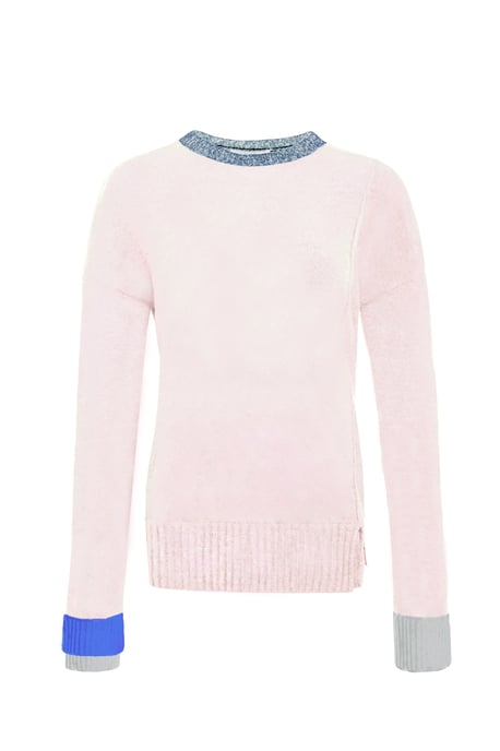 Pink Cashmere Ribbed Cuff Sweater