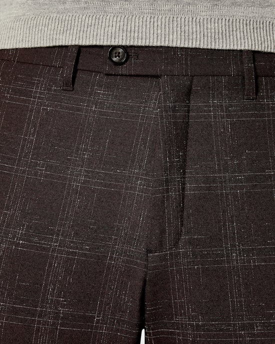 Pantalon à carreaux rouge foncé en tissu bouclé Ddartro par Ted Baker - Image 2
