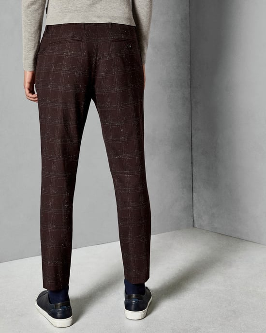 Pantalon à carreaux rouge foncé en tissu bouclé Ddartro par Ted Baker - Image 3