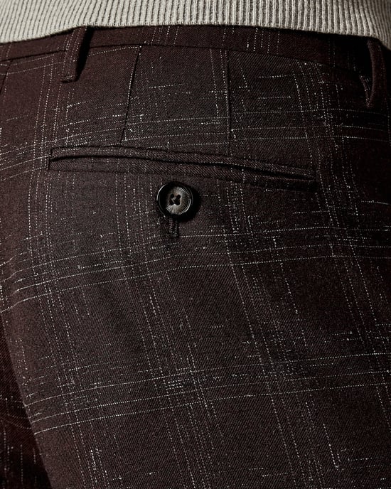 Pantalon à carreaux rouge foncé en tissu bouclé Ddartro par Ted Baker - Image 4