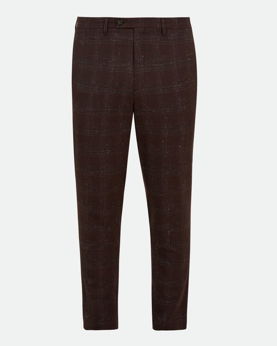 Pantalon à carreaux rouge foncé en tissu bouclé Ddartro par Ted Baker - Image 5