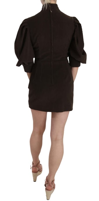 Dolce & Gabbana Women's Brown Corduroy Bodycon Coton Mini Dress - Image 2