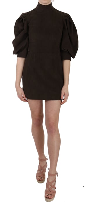 Dolce & Gabbana Women's Brown Corduroy Bodycon Coton Mini Dress - Image 4