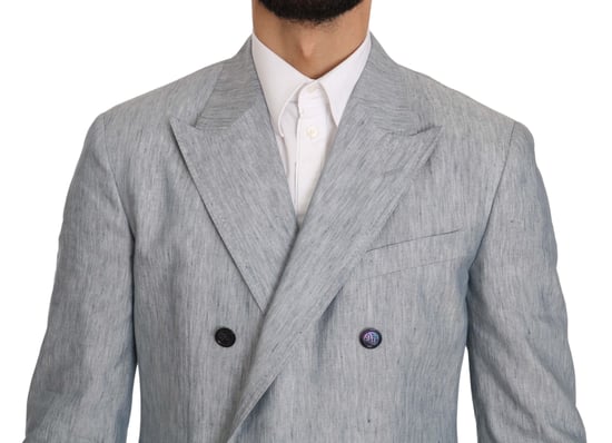 Dolce & Gabbana - Veste NAPOLI en lin bleu pour hommes - Manteau Blazer - Image 3