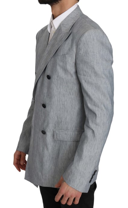 Dolce & Gabbana - Veste NAPOLI en lin bleu pour hommes - Manteau Blazer - Image 4