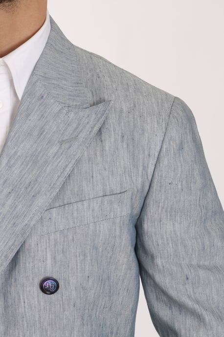 Dolce & Gabbana - Veste NAPOLI en lin bleu pour hommes - Manteau Blazer - Image 5