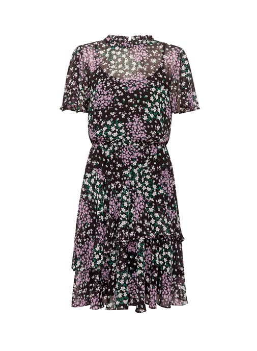 Dorothy Perkins Womens Tall Multi Fit & Flare Mini Dress Round Neck Short Sleeve