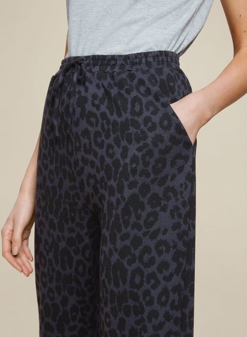 Dorothy Perkins Womens Black Animal Print Cuffed Leg Joggers Activewear Trousers
