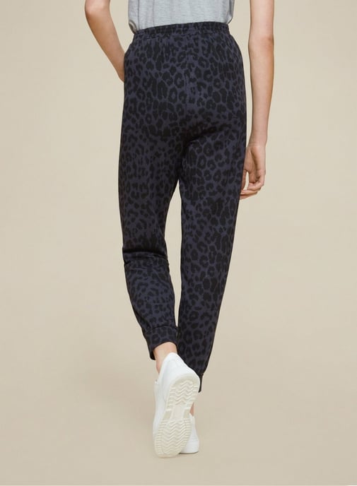 Dorothy Perkins Womens Black Animal Print Cuffed Leg Joggers Activewear Trousers