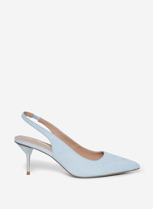 Dorothy Perkins Womens Blue Ellie Court Shoes Slingback Kitten Heel Pointed Toe