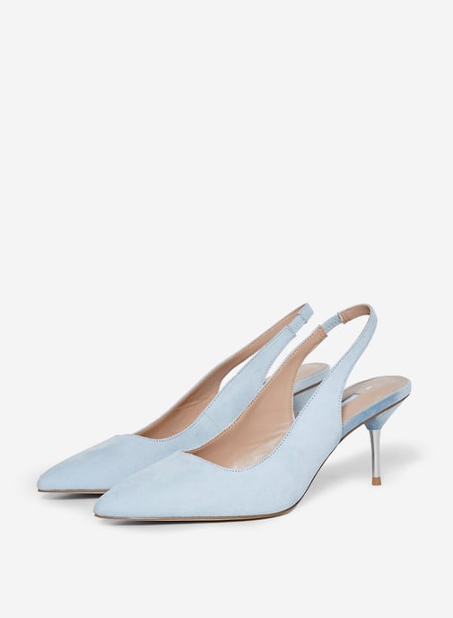 Dorothy Perkins Womens Blue Ellie Court Shoes Slingback Kitten Heel Pointed Toe