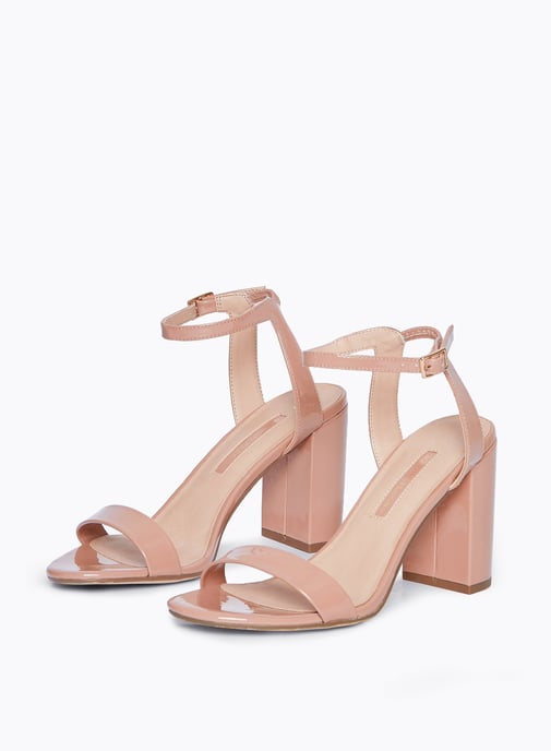 Dorothy Perkins Womens Beige Shimmer Heeled Sandals Strappy Open Toe Shoes