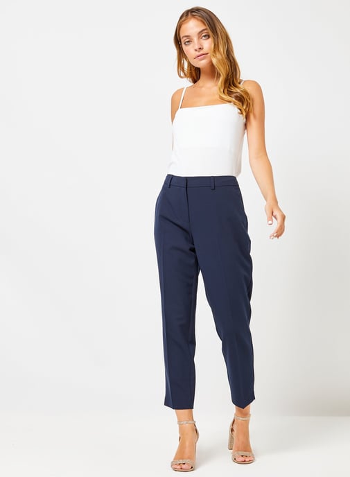 Dorothy Perkins Womens Petite Navy Naples Ankle Grazer Trouser Cropped Bottoms