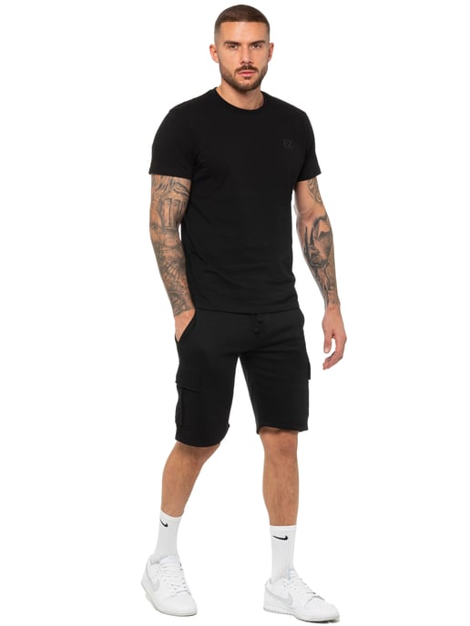 Enzo | Herren T-Shirt Trainingsanzug mit Shorts Set - Schwarz - Image 5