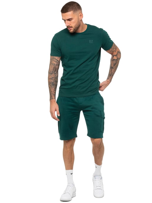 Enzo | Herren T-Shirt Trainingsanzug mit Shorts Set - Grün - Image 4
