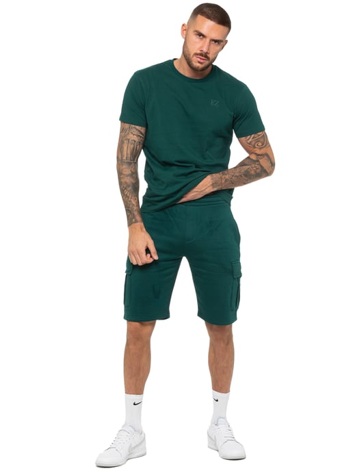Enzo | Herren T-Shirt Trainingsanzug mit Shorts Set - Grün - Image 1