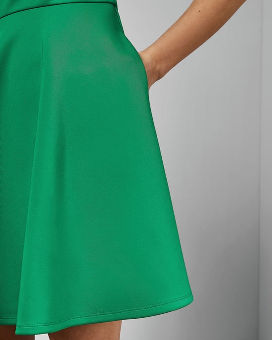 Ted Baker Fellama Bardot Scallop Skater Dress in Bright Green