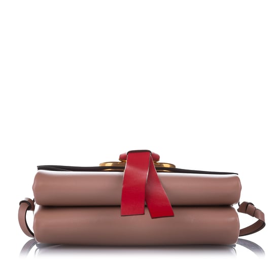 Vintage Valentino VRing Leather Crossbody Bag Pink - Image 5
