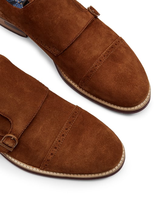 Ted Baker Clinnte Double Buckle Monk Shoe, Tan