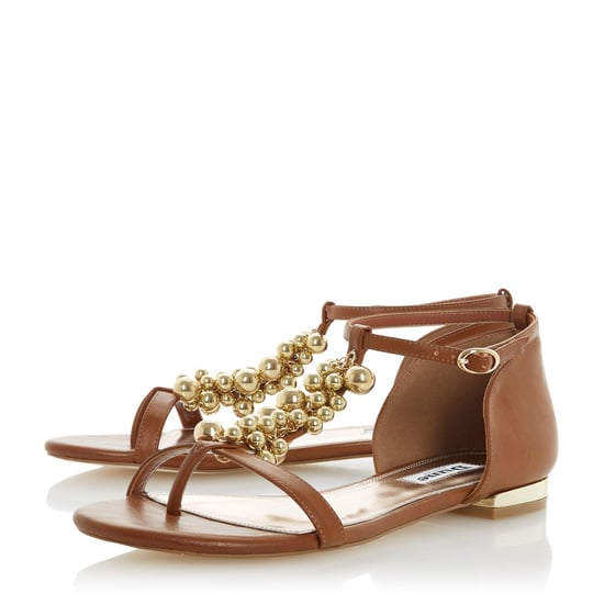 Dune Ladies HOBART 2 Embellished T-Bar Flat Sandals
