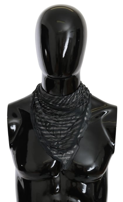 Costume National Black Grey Viscose Foulard Scarf pour femmes de marque - Image 1