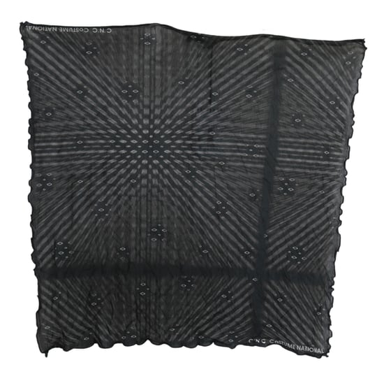 Costume National Black Grey Viscose Foulard Scarf pour femmes de marque - Image 5