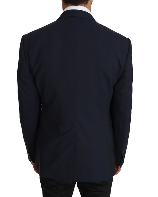 Dolce & Gabbana Hommes Blazer Gilet 2 Pièces Laine Bleue MARTINI - Image 6