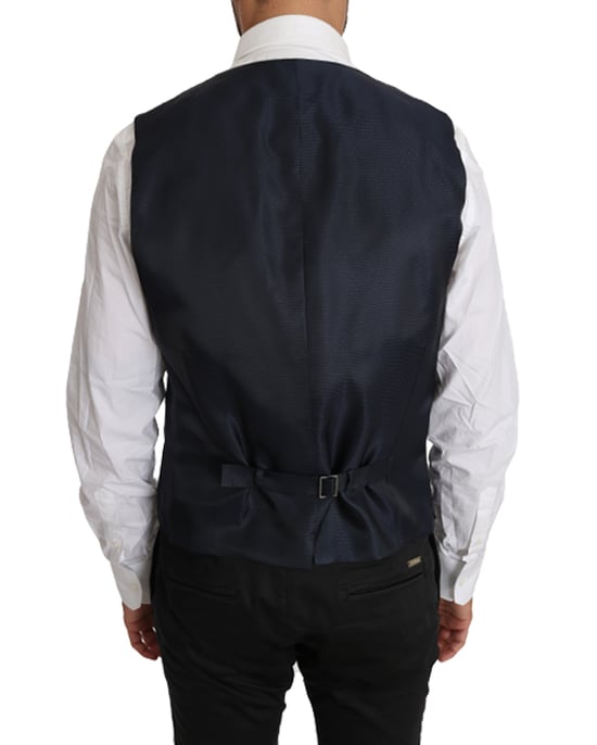 Dolce & Gabbana Hommes Blazer Gilet 2 Pièces Laine Bleue MARTINI - Image 4