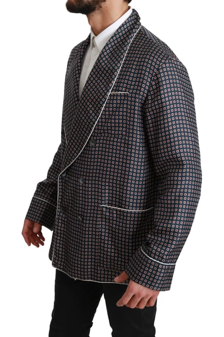 Dolce & Gabbana - Veste croisée à motifs bleu marine pour homme - Image 2