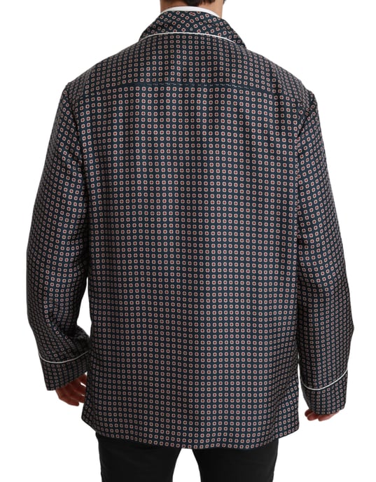Dolce & Gabbana - Veste croisée à motifs bleu marine pour homme - Image 3