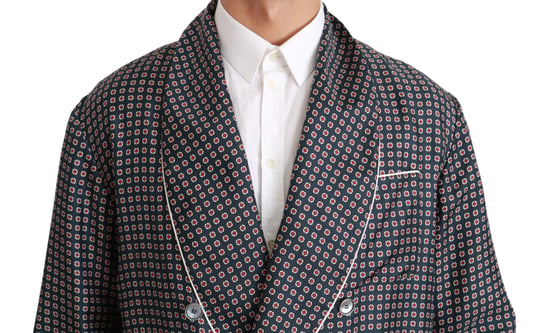 Dolce & Gabbana - Veste croisée à motifs bleu marine pour homme - Image 4