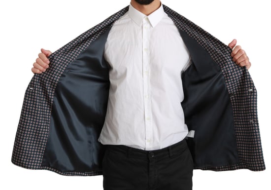 Dolce & Gabbana - Veste croisée à motifs bleu marine pour homme - Image 5