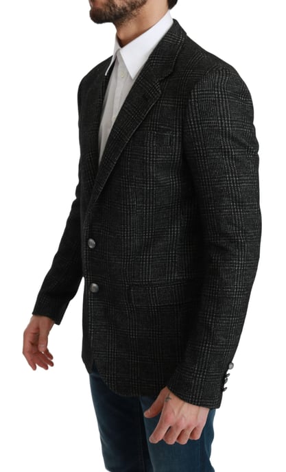 Dolce & Gabbana - Blazer Slim Fit - Veste à carreaux gris - Hommes - Image 2