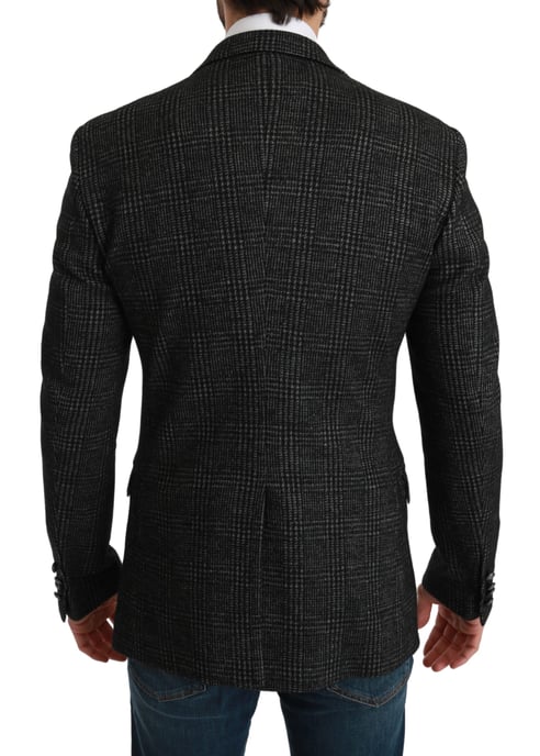 Dolce & Gabbana - Blazer Slim Fit - Veste à carreaux gris - Hommes - Image 3