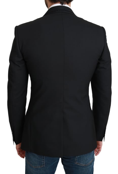 Dolce & Gabbana - Blazer en laine noir à simple boutonnage pour homme - Image 3